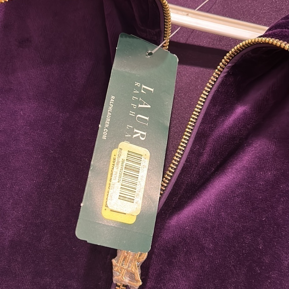 Ralph Lauren purple gold velour zip up track jacket medium New with tags - Picture 4 of 5